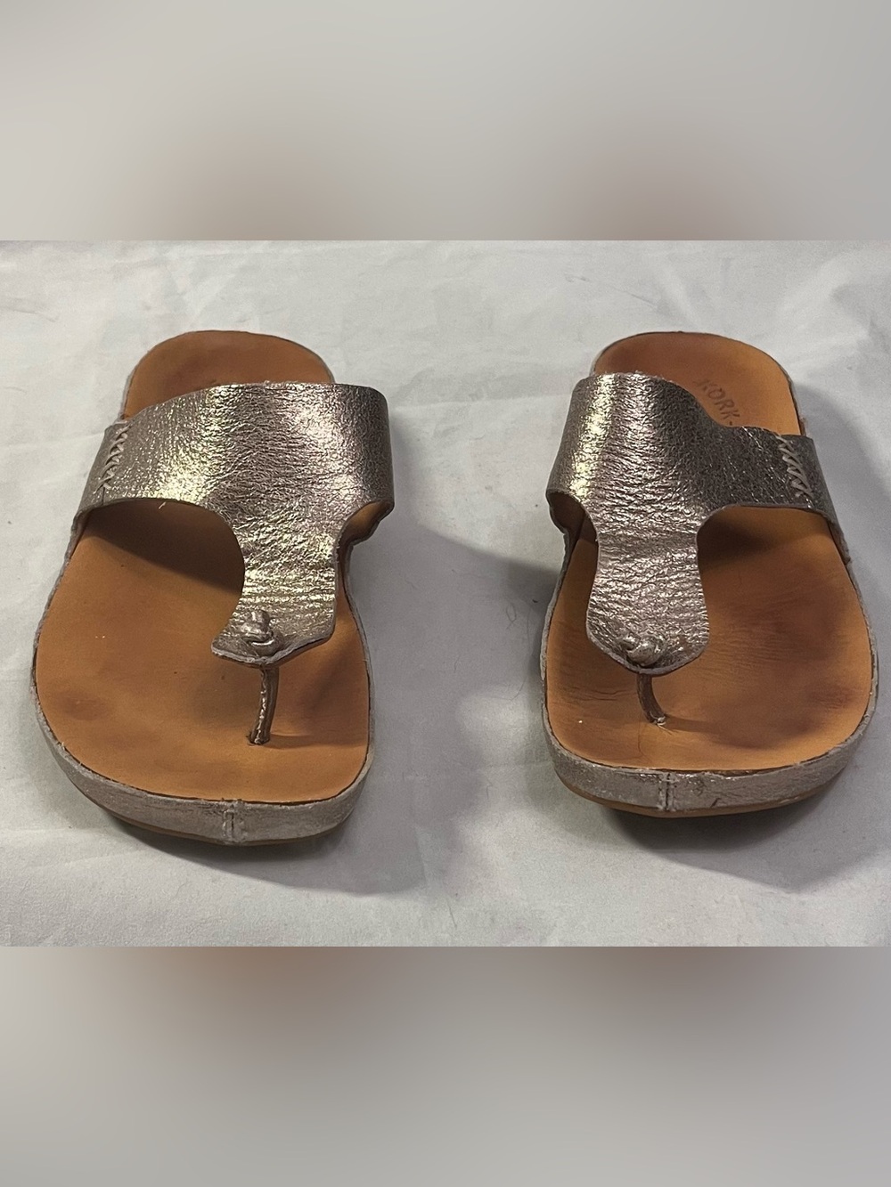 Kork-Ease Gold Metallic Leather Sandals